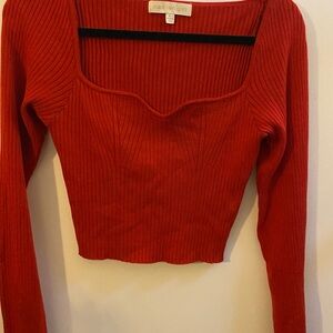 Madden Girl Vibrant Red Ribbed Top